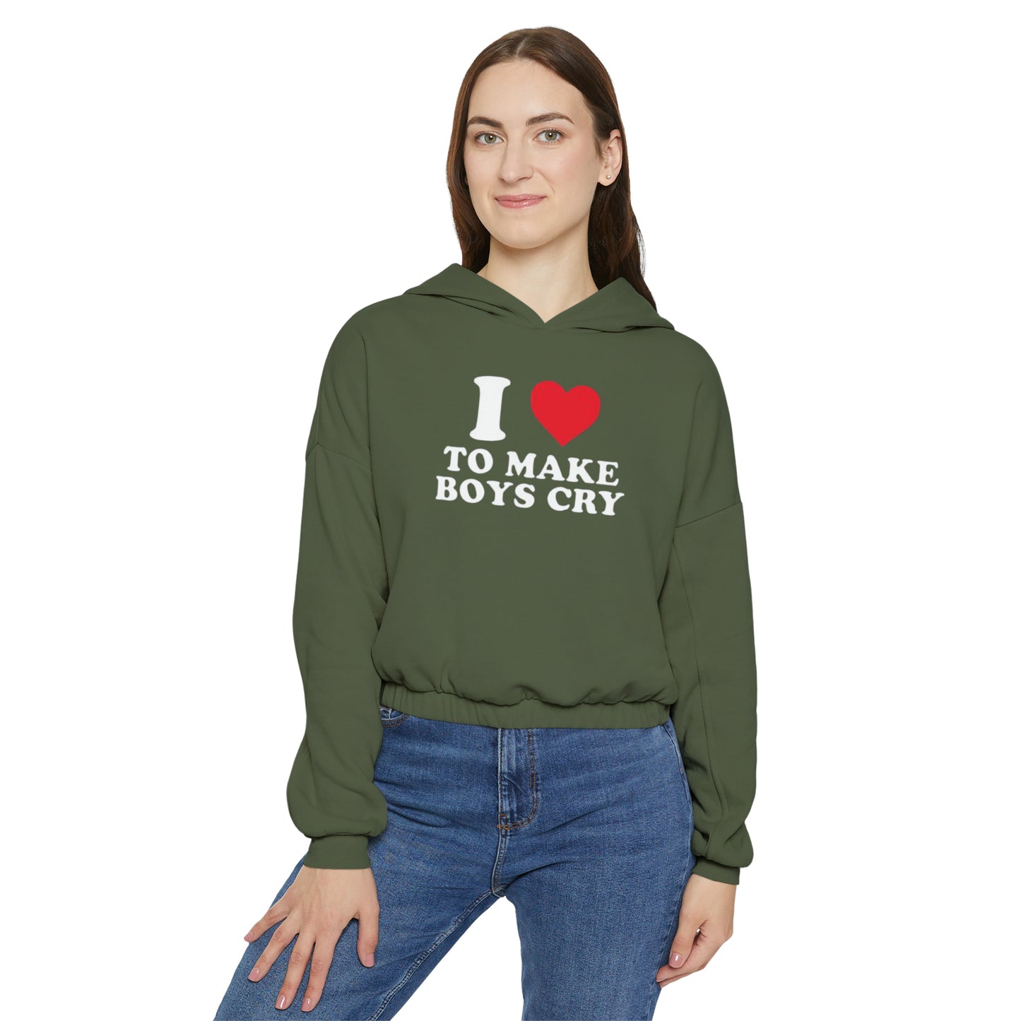 OF™ I LOVE TO MAKE BOYS CRY (Women's Cinched Bottom Hoodie) - ONLY FASHION LTD