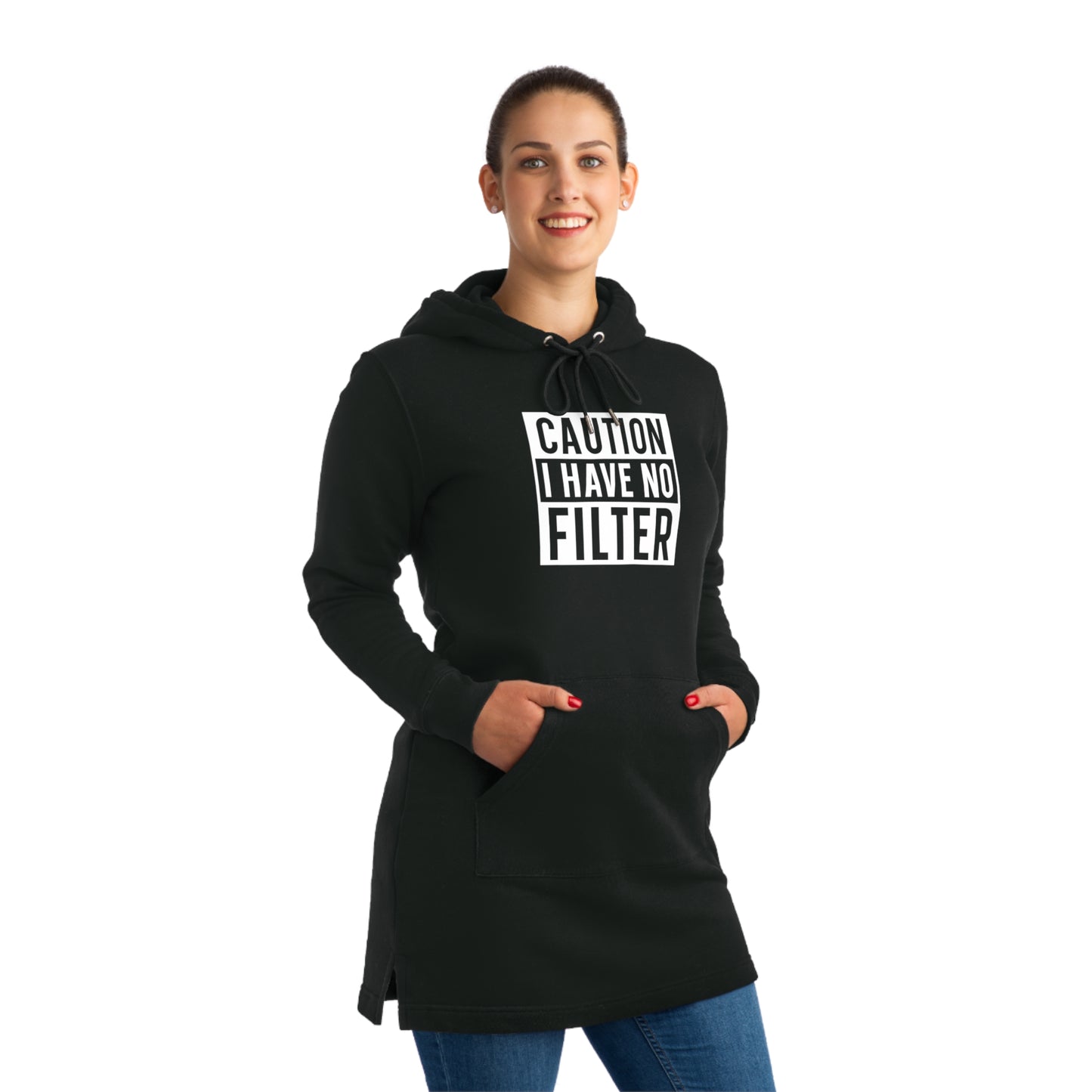 OF™ CAUTION I HAVE NO FILTER (Hoodie Dress) - ONLY FASHION LTD